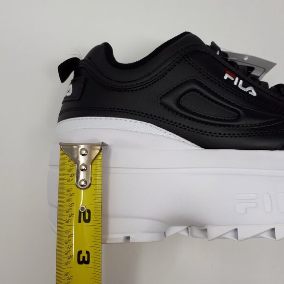 NEW Fila Disruptor 2 Wedge Platform Shoe Sneaker Chunky Retro Black Womens Sizes - Picture 9 of 13